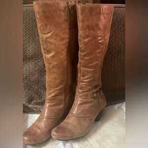 Cathry Elegant Brown Faux Leather Heeled Boots